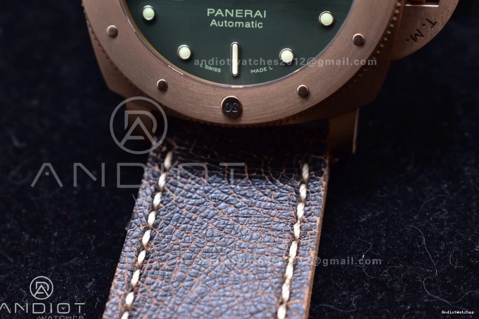 Strap PAM382 Super V Clone N WrinkleFree P.9000 Brown Best Distressed Edition VSF Bronzo 987 1:1 Calfskin on 0806